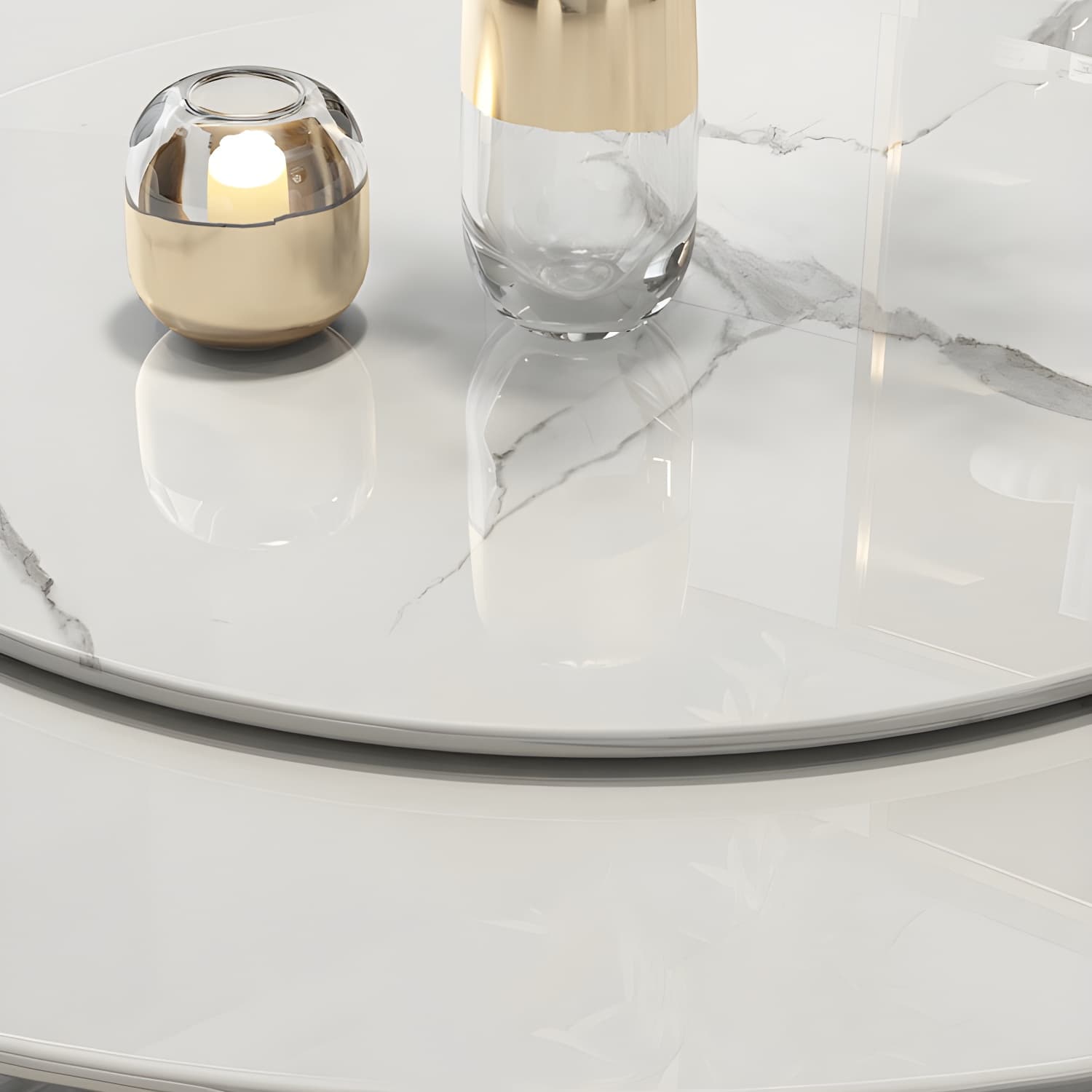 Modern Style 1/4/5/7/9 Pieces Dining Sintered Stone Dining Table Set with Metal Legs - image 6