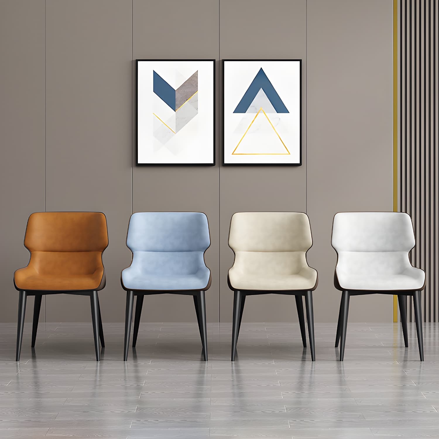 Contemporary Home Wingback Side Chair Matte Finish Leather Dining Chair - image 10