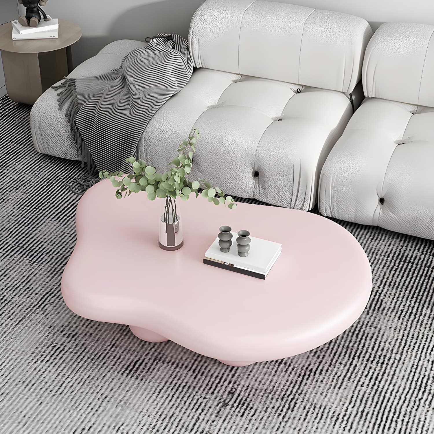 Modern Wood Geometric Coffee Cocktail Table 4 Legs 1 Coffee Table - image 3