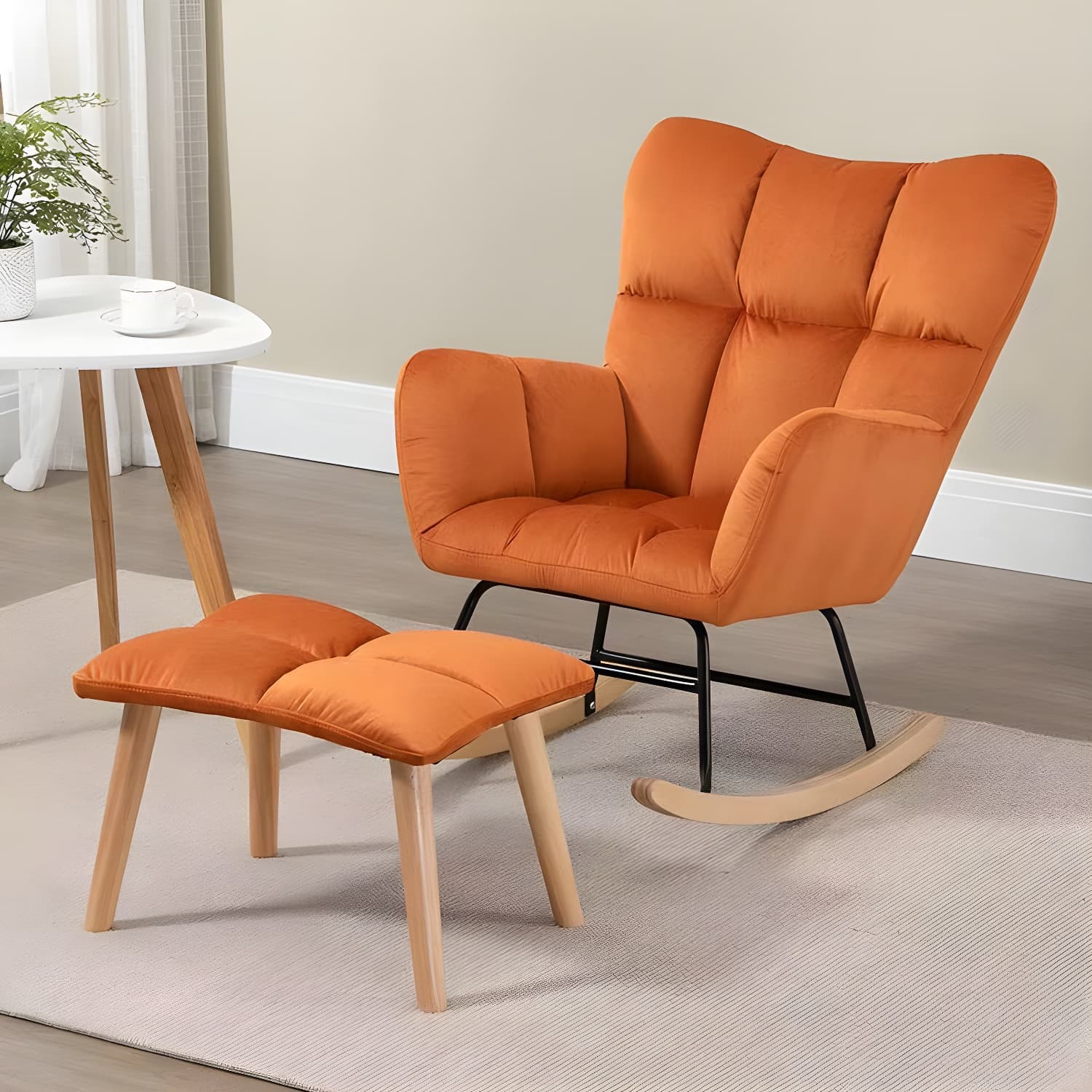 Simple Nordic Style Rocking Chair Balcony Lounge Recliner Sofa Rocking Chair - image 7