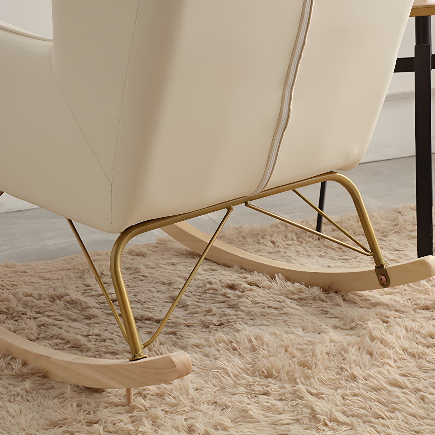 Modern Rocking Chair Metal Frame Doll Cotton Filling Spindle Rocker Chair - image 8
