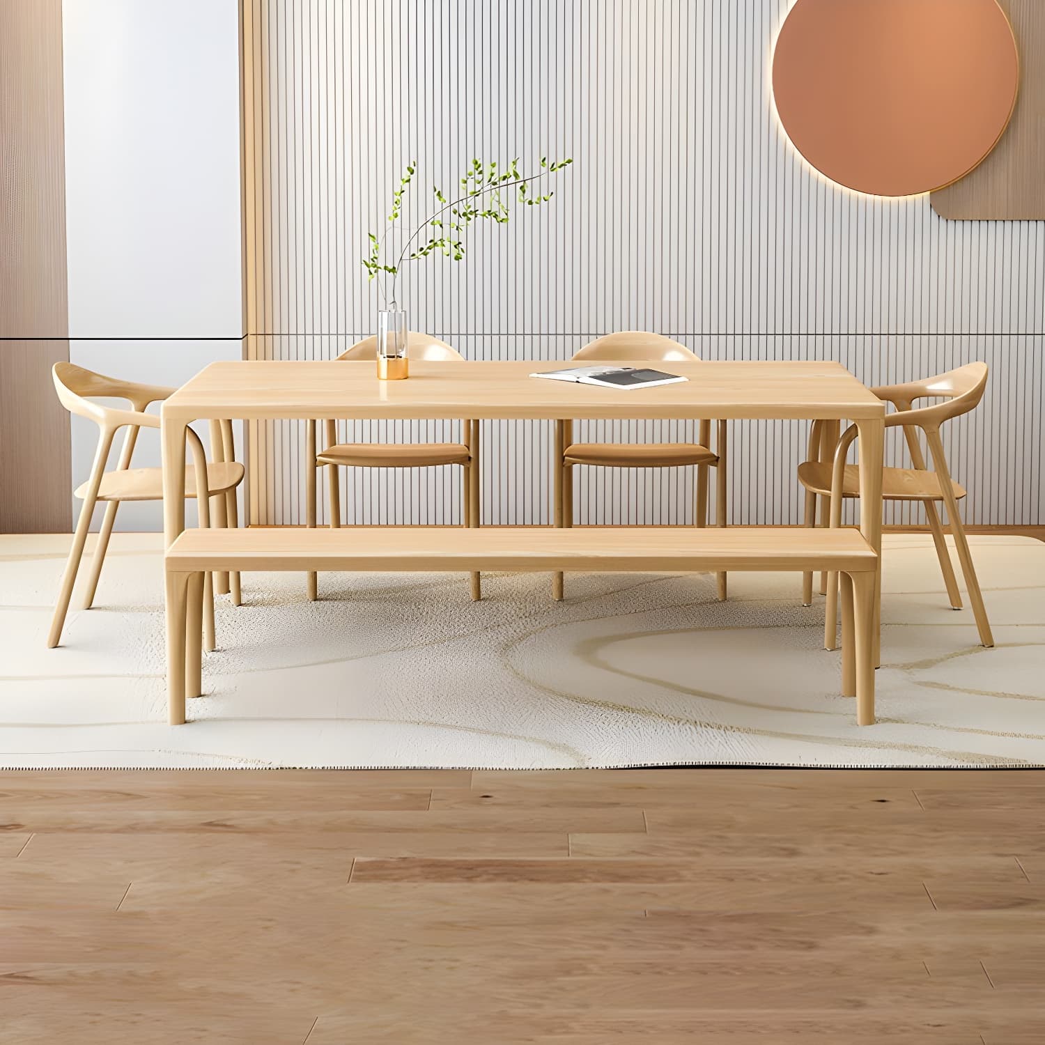 Modern Rectangle Wood Dining Table 1/5/6/7 Pieces Dining Set for Dining Room - image 10