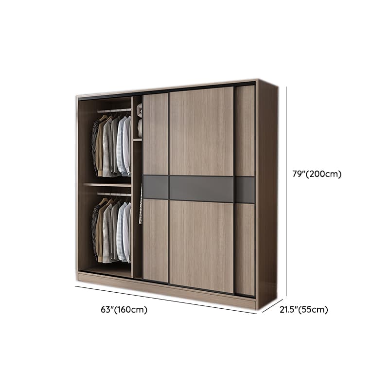 Rustic Brown Self-supporting Armoire Cabinet Pine with Shelves - image 13