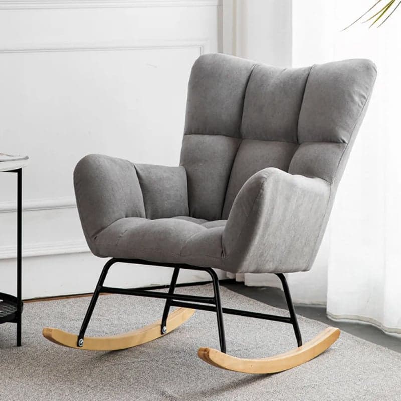Midnight Black/Olive Green/Lemon Color Ergonomic Stationary Rocking Chair Couch with Rear & Round Arm - image 10