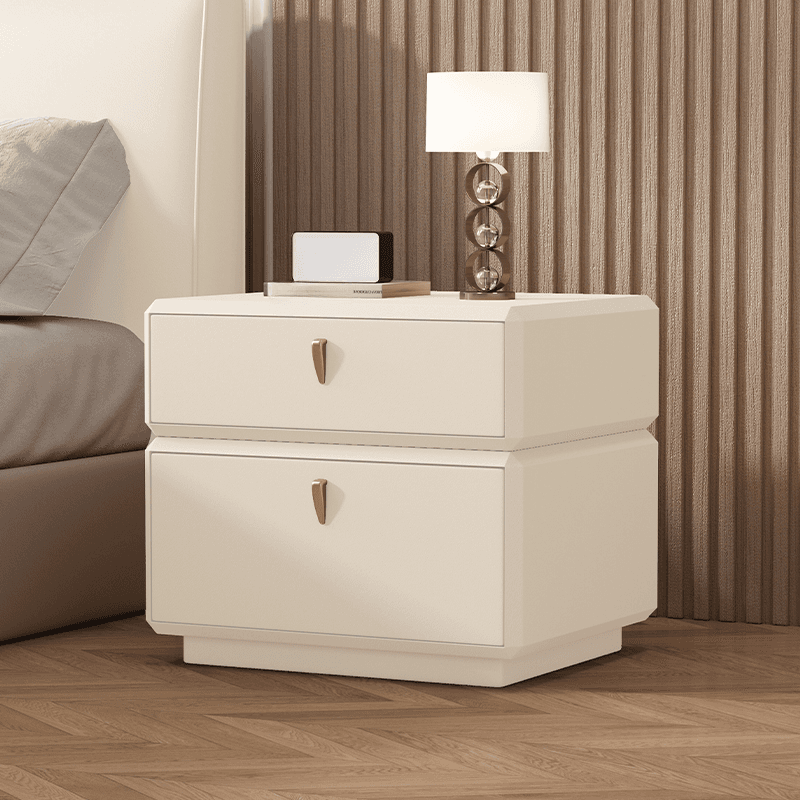 Organic Modern 2 Tiers Nightstand With Drawer Organization in Pleather - image 6
