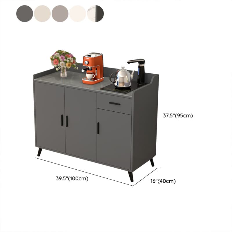 Contemporary Wood Sideboard Credenza with Stone Countertop and Drawers Included - image 17