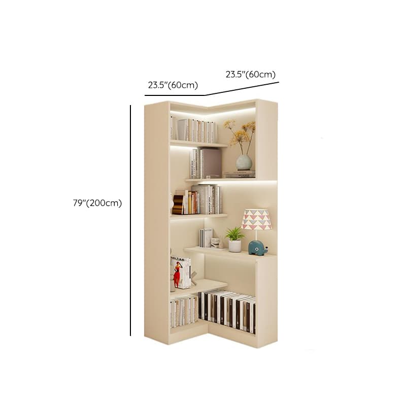 Modern Simple Style Nook Decorative Cabinet with 7 Exterior Shelves, Composite Wood Countertop in Chalk - image 6