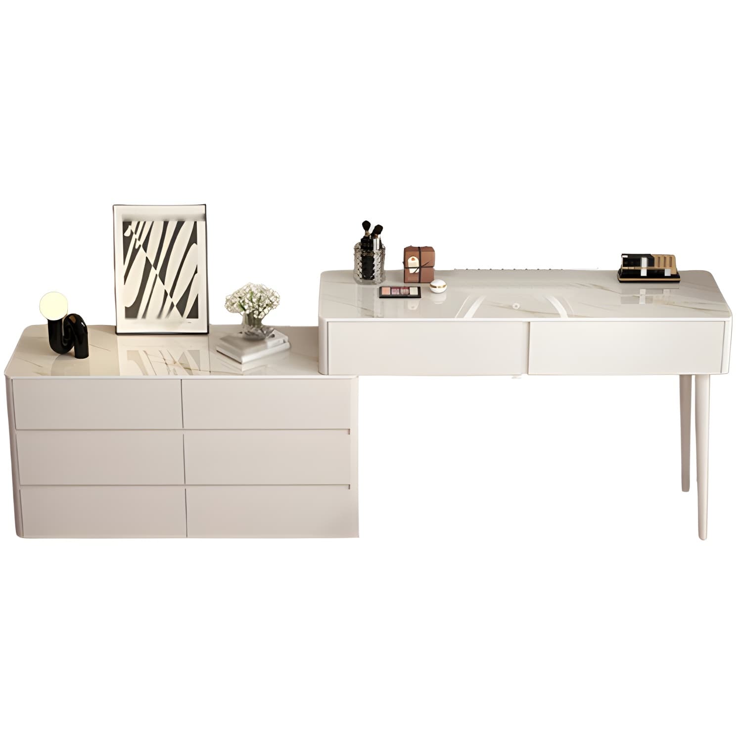 Modern Wood Makeup Vanity with Soft Close Drawer Glides & 2 Drawers - image 7