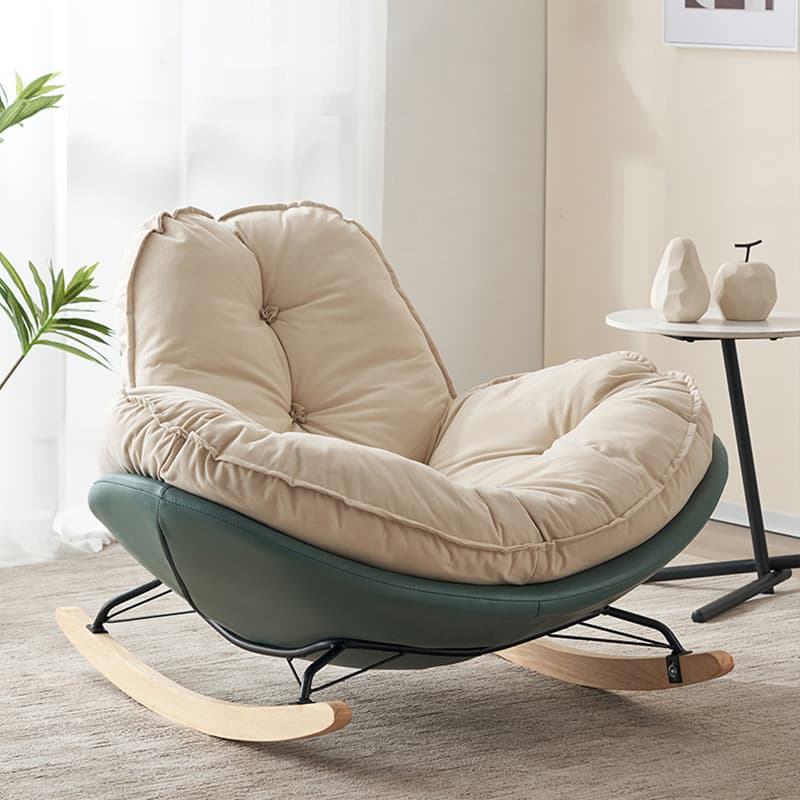 Modern Upholstered Rocking Chair - Small Height, Strongly Built Supporting 398lbs+ Weight - image 10