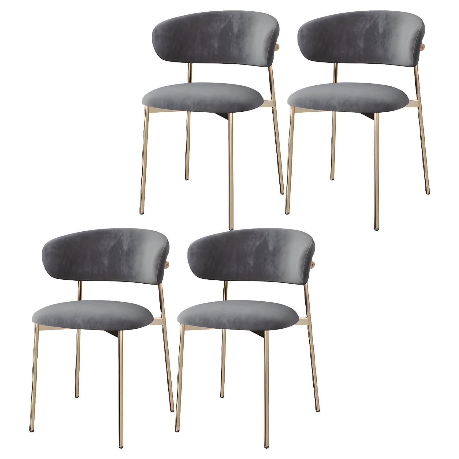 Restaurant Scandinavian Upholstered Side Chair Matte Finish Open Back Dining Chair - image 3