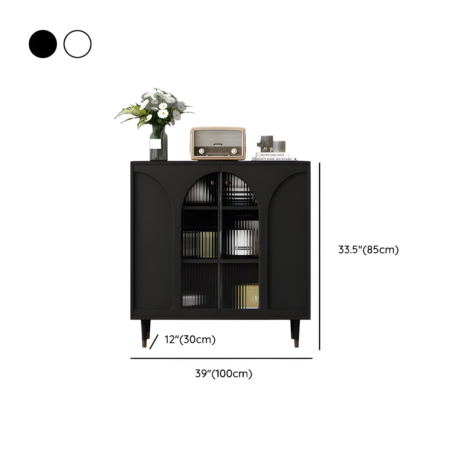 Wooden Modern Glass Door Kitchen Sideboard with Adjustable Shelving - image 14