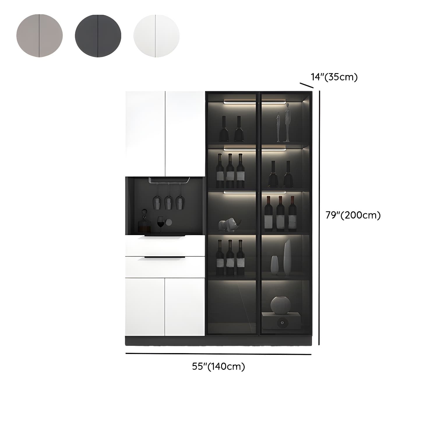 Luxurious Dark Wood Sideboard with Glass Doors and Elegant Stemware Rack - image 18