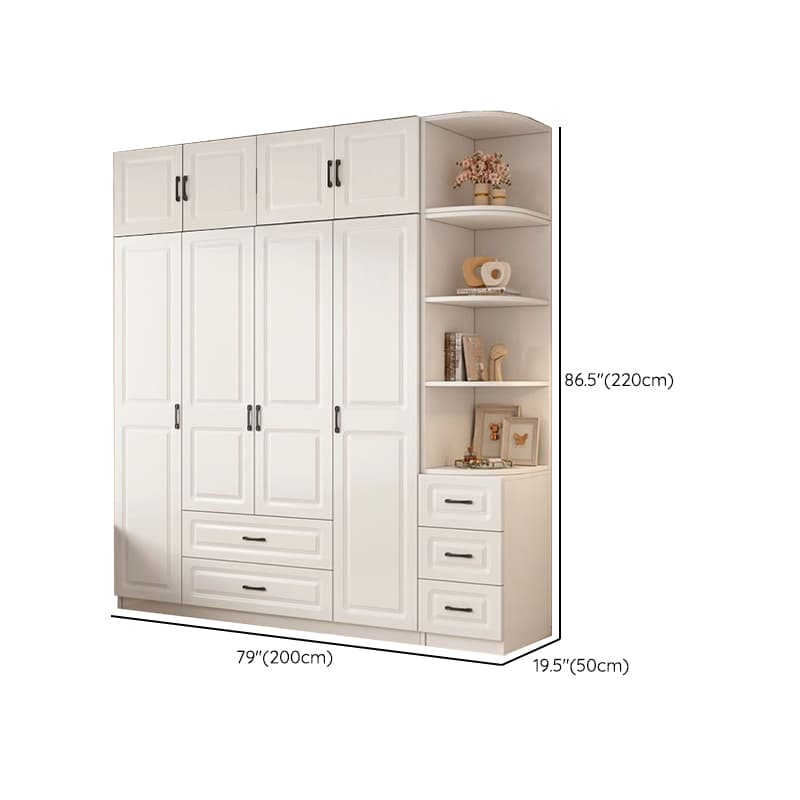 Casual Chalk Timber Wardrobe with Soft Close Drawer and Door, Interior Shelves, Hanging Rod - image 38