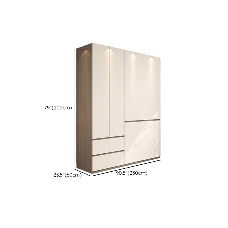 Beige Modish Armoire Cabinet in Manufactured Wood with Soft Close Drawer, Soft Close Door, Interior Shelves, and Clothing Rod - image 37