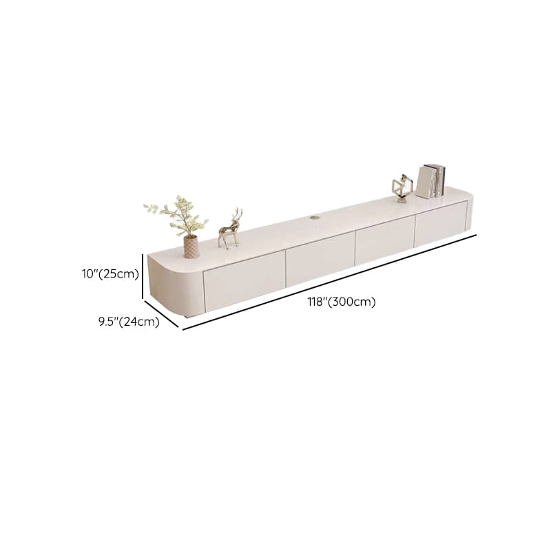 White TV Stand for Sleeping Quarters with Shelf, 2 Drawers, 2 Cabinets, Cable Management, and Gate Doors - image 48