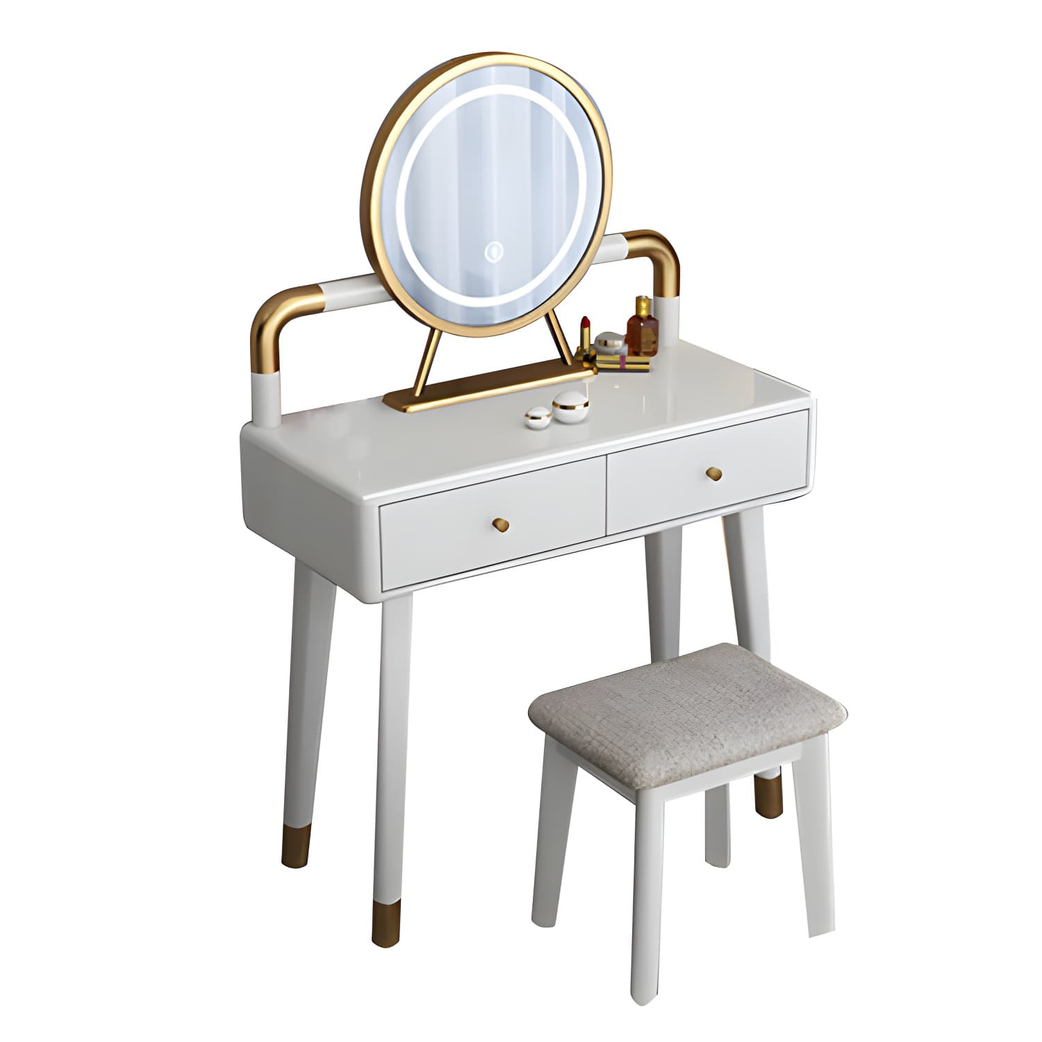 Solid Wood Make-up Vanity With Drawers and Stool for Bedroom - image 17