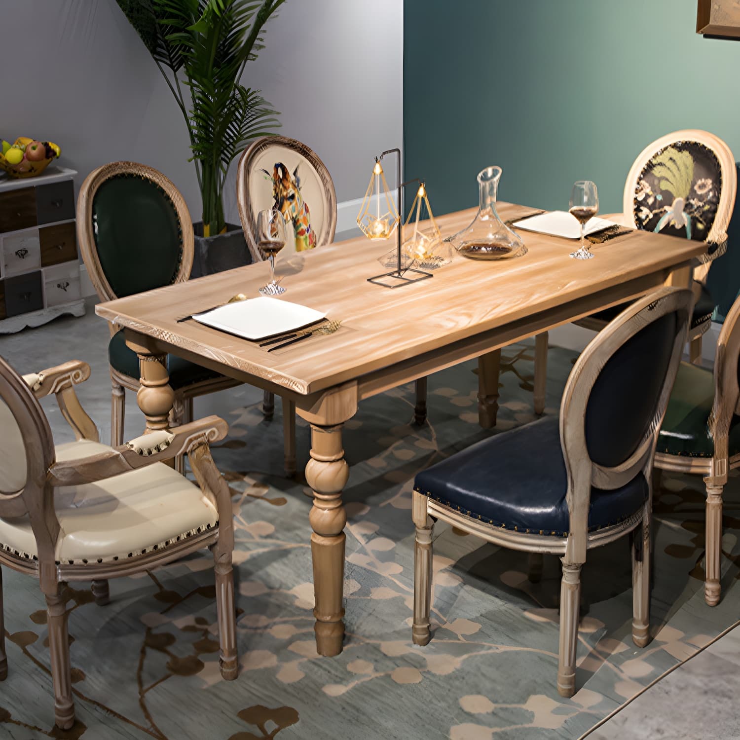 Medieval Modern Pine Wood Dining Table for Restaurant Rectangle Table with 4 Legs - image 4