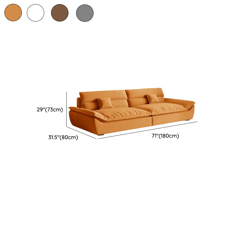 Modish Solid Color Stain Resistant Standard Sofa in Light Gray/Mocha/Off-White, 2-seater with 2 Pillows - image 19