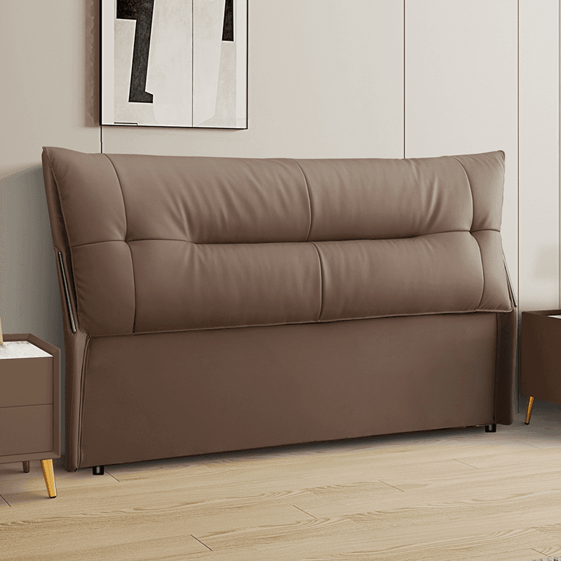 Simplistic Style Panel Headboard with No Distressing, Piled Tufted Rectangular Shape for King/Queen/Full Bed, Cotton Upholstery Fill, Standard Height