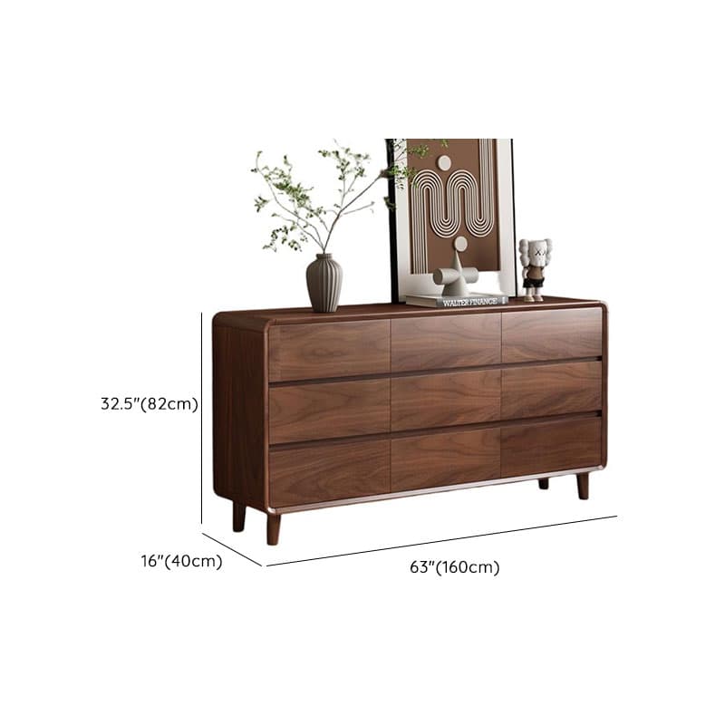 Cocoa Simplistic Natural Wood Bachelor Chest/Double Dresser with 6/9/5 Drawers in Horizontal/Vertical Orientation - image 14