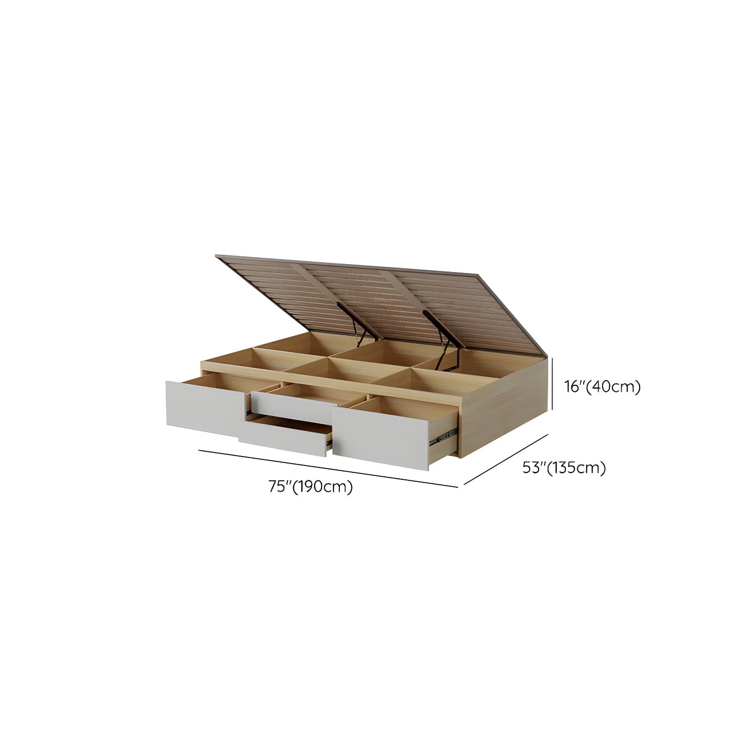 Modern Style Natural Solid Colored Bed with Light Wood Drawers Ideal For Stylish Storage Needs - image 16