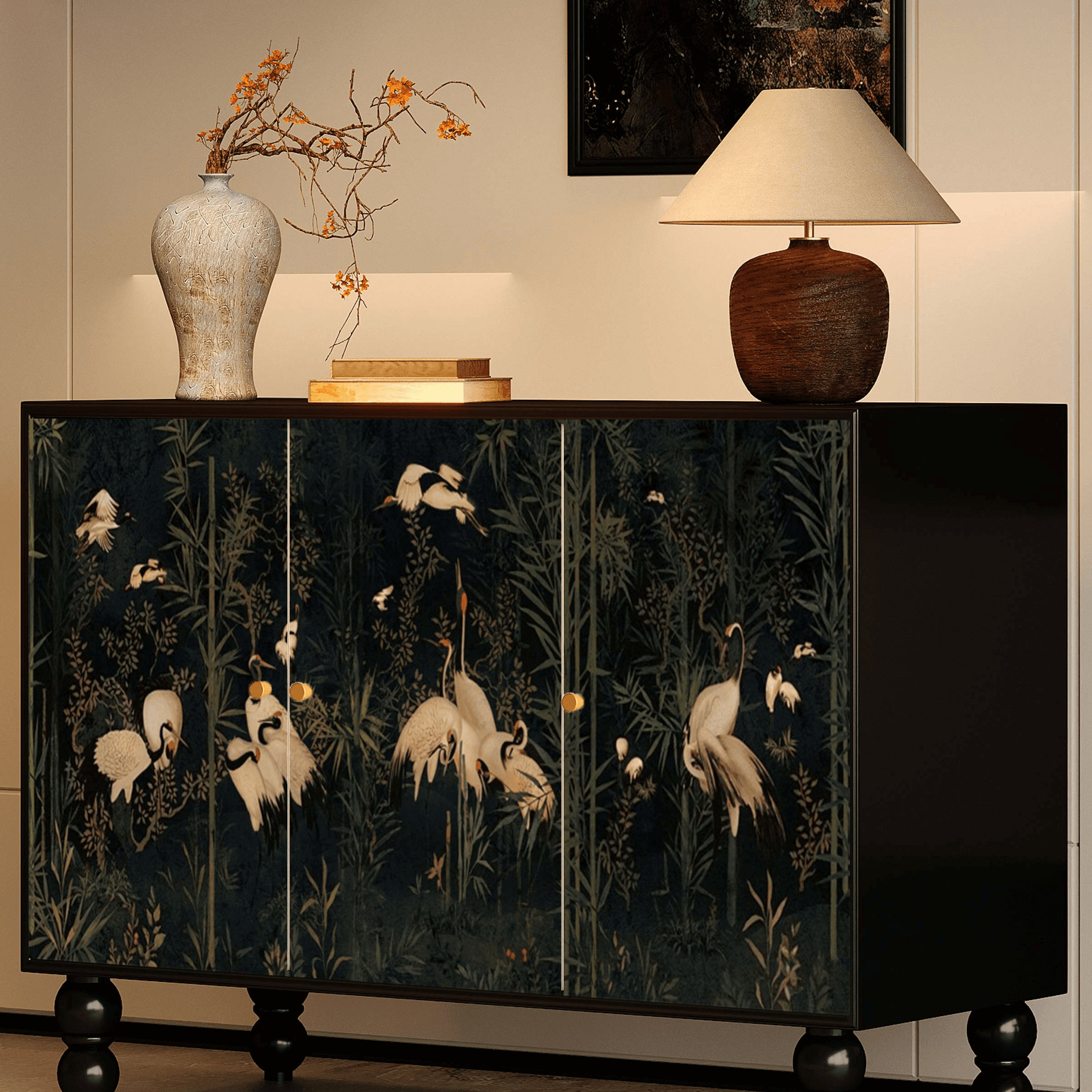 Classicist Narrow Timber Sideboard with Hutch, 3 Shelves, 3 Doors and Larder - image 47