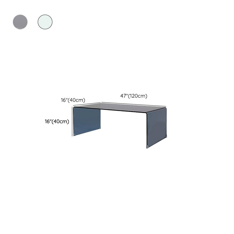 Rectangular Glass Modern Coffee Table with Transparent Base for Home - image 12