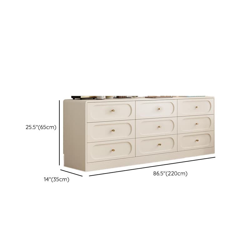 Chalk Casual Composite Wood Console Dresser with 9/6 Drawers in Horizontal Design - image 28