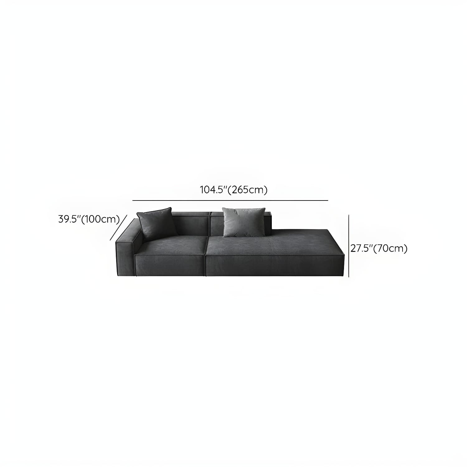Modern Gray Square Arm Sectional Sofa Upholstered in Polyester Blend - image 18