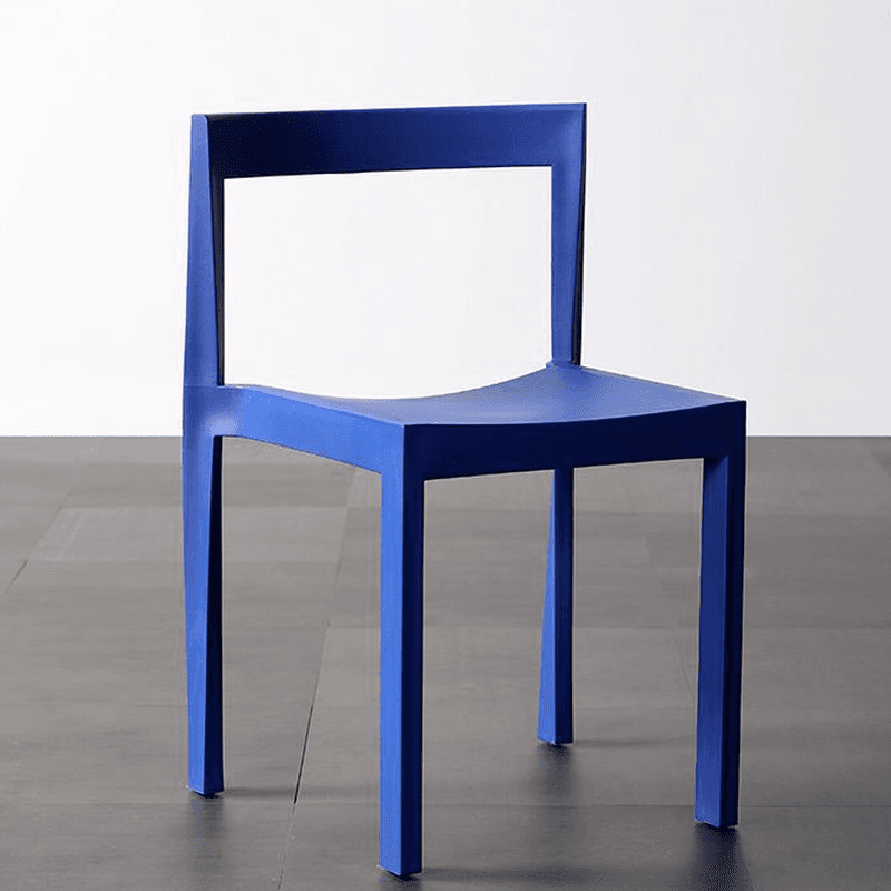 Simplistic Side Chair with Cerulean/Olive Green/Crimson Polymer Legs and Stackable Uncovered Back