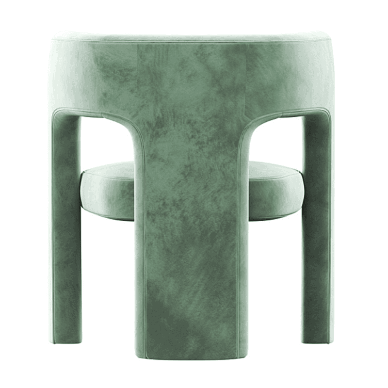 Soft-pile Fabric Upholstered Secure Outlined Arm Chair with Curved Back and Dark Blue/Light Green/Blush Legs in a Nordic Style - image 16