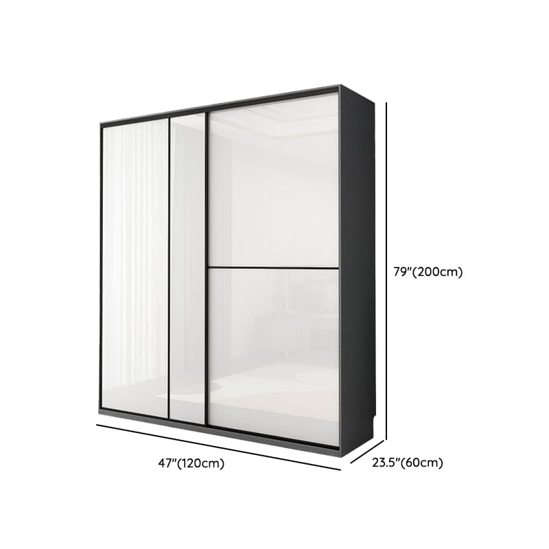 Art Deco Freestanding Chalk Manufactured Wood Cabinet Armoire with Hanging Rod, Interior Shelves & Soft Close Drawer - image 29