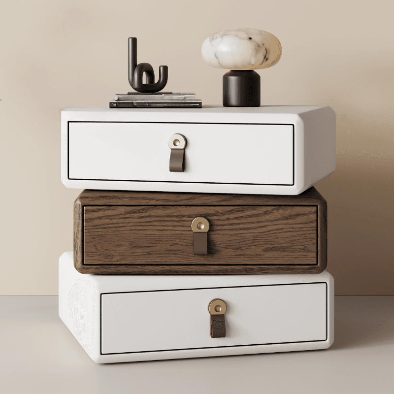 Organic Modern Nightstand With Drawer Organization Featuring 3 Drawers and Pleather Countertop - image 20