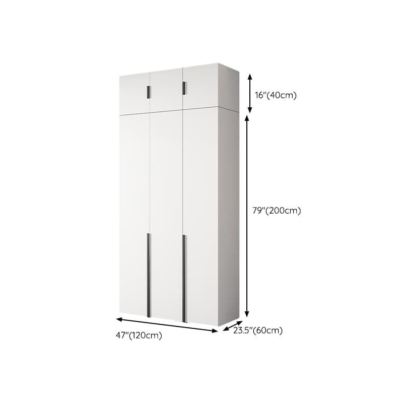 White Wood Wardrobe Armoire with Hinged Doors and Shelves Included - image 17