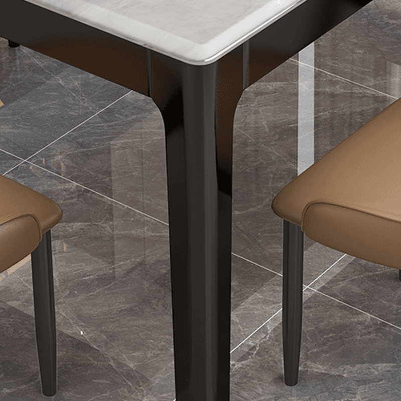 Contemporary 7 Piece Rectangle Dining Table Set with 4-Leg Base - image 4