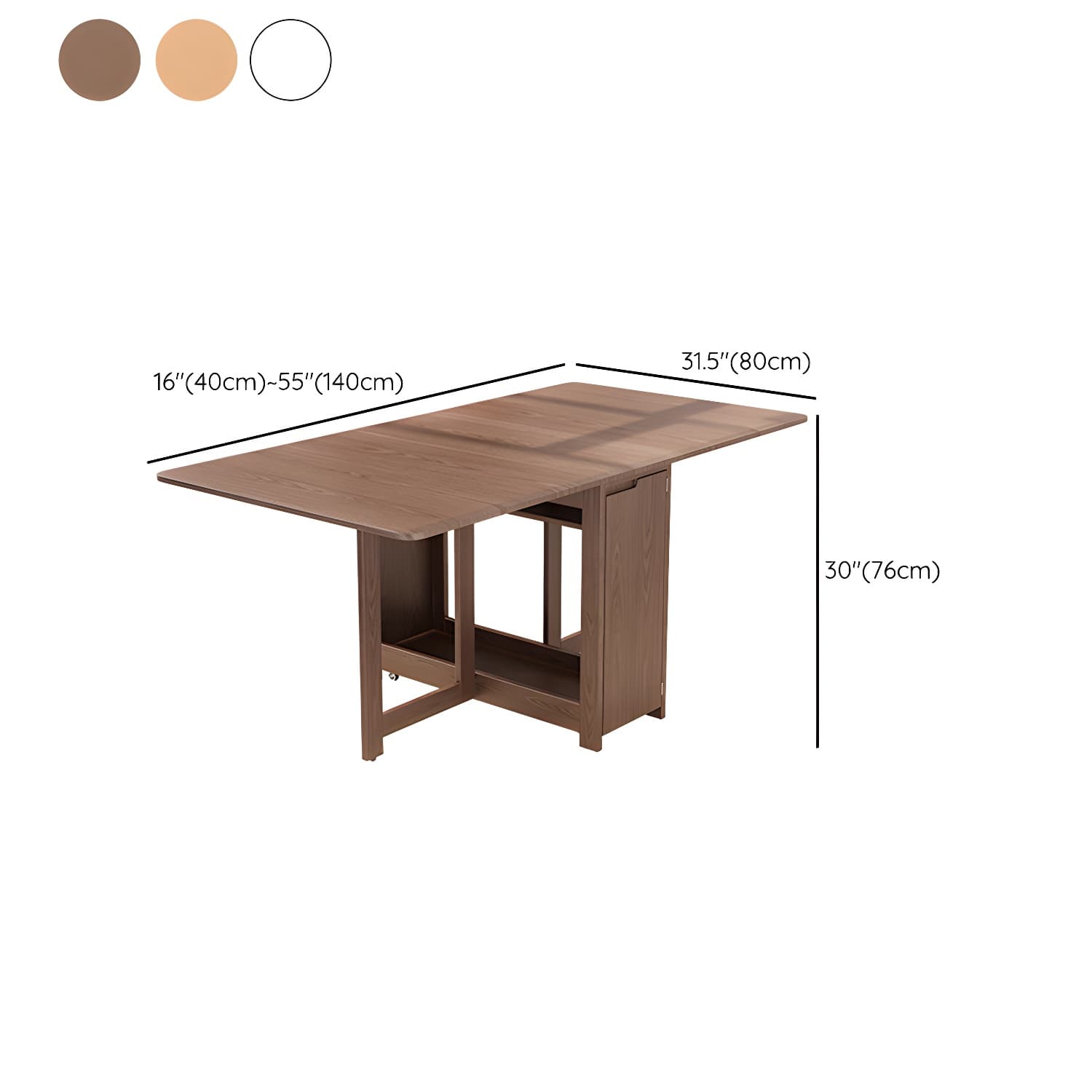 1/3/5/7 Pieces Modern Solid Wood Multi Purpose Folding Dining Set for Home - image 14