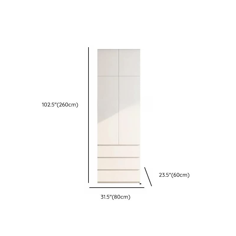 Minimalist Chalk Wooden Cabinet Armoire with Soft Close Drawer, Soft Close Door, Interior Shelves, and Clothing Rod - image 31