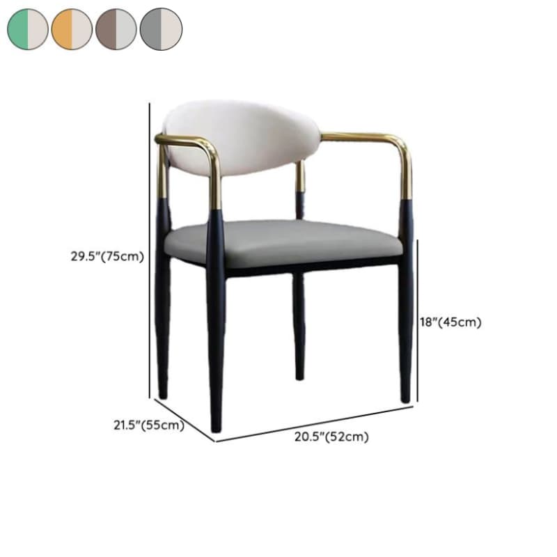 Faux Leather/Velour Upholstered Arm Chair with Arms and Black Legs in a Casual Style - image 16