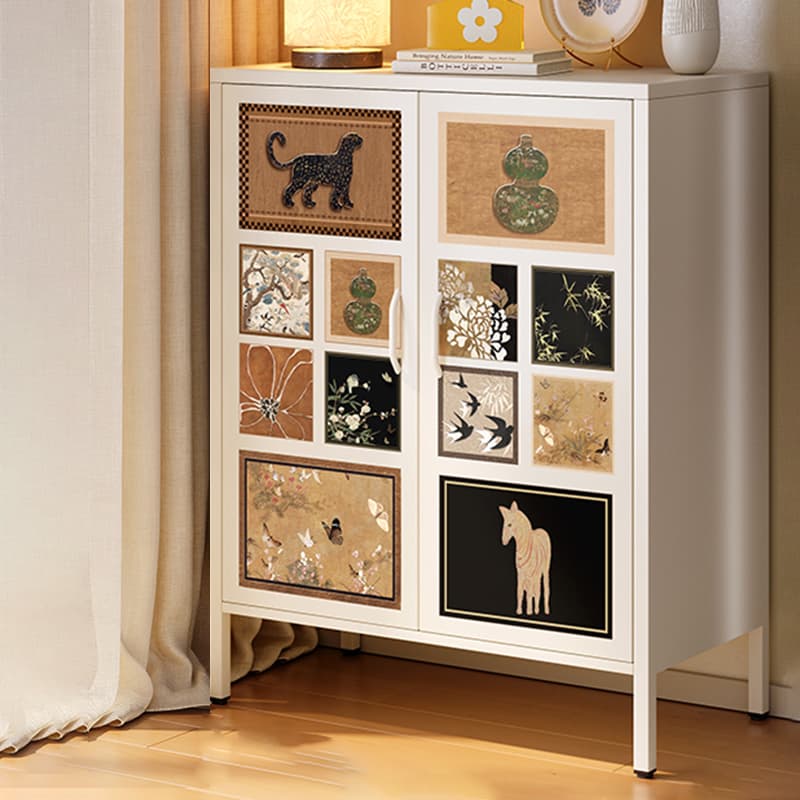 Damp-proof, Scratch-immune Steel Accent Cabinet with Adjustable Shelf, Grip Bars in Midnight Black/Chalk, Stain Resistant - image 3