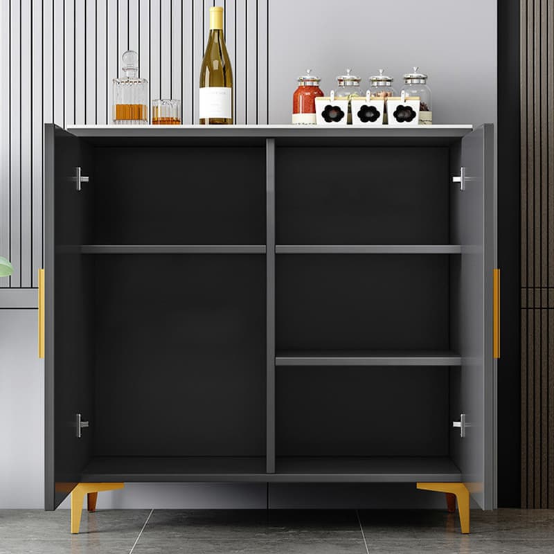 Wood Sideboard/Credenza 35 Inches Wide Glam Style, No Drawers, 2-Door Cabinet - image 9