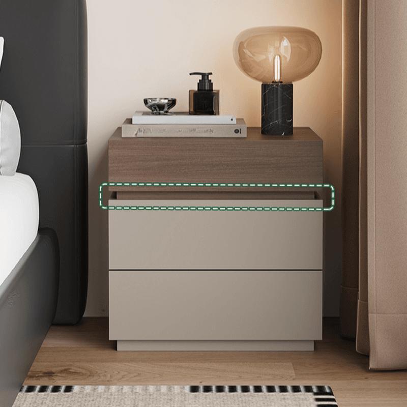 Organic Modern Nightstand With Drawer Organization with 3 Drawers and Real Wood Countertop - image 10