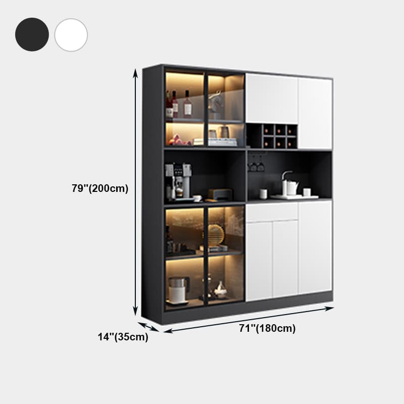 Wood Living Room Sideboard Cabinet Modern Credenza with Storage and Glass Door - image 22