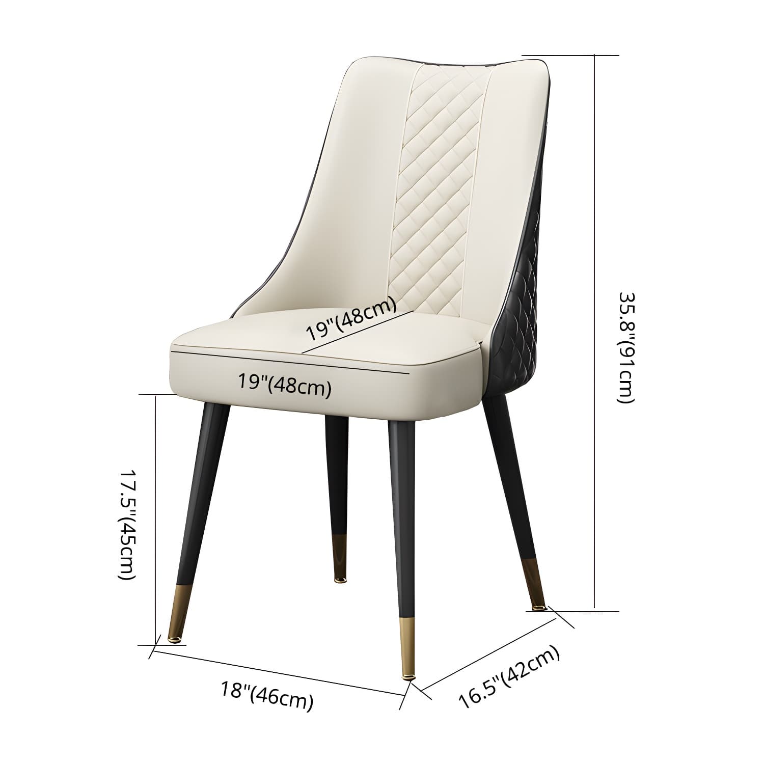 Scandinavian Style Wood Side Dining Chairs Dining Room Solid Back Chair - image 21