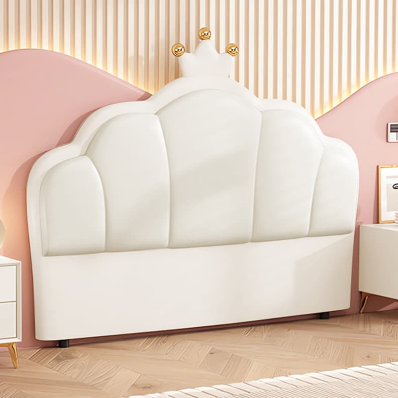 Trendy Panel Headboard in Natural Wood with No Distressing, Portman Shape for King/Queen/Full Bed, Featuring Sponge Upholstery and Standard Height