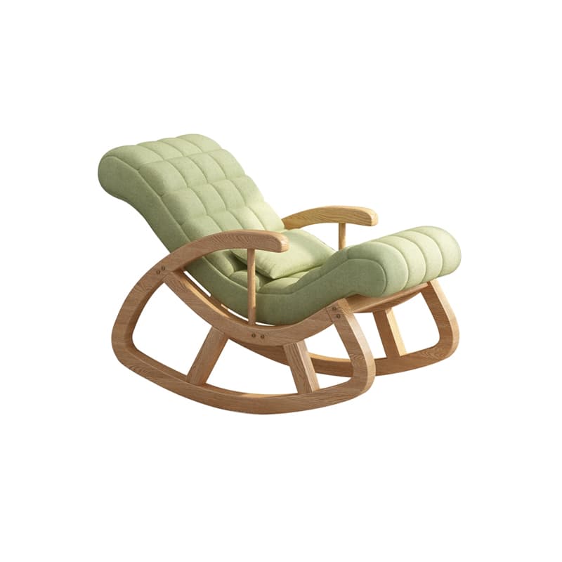 Stylish Contemporary Fabric Rocking Chair with Natural Wood Legs - image 15