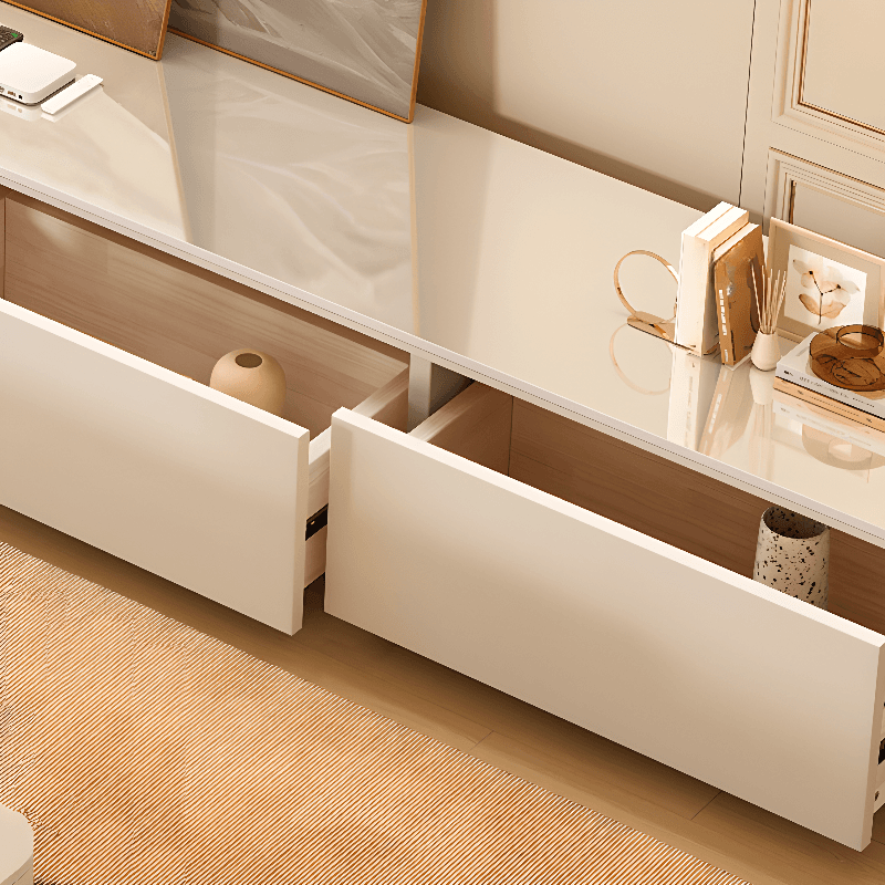 Rectangular Sintered Stone Countertop TV Stand with 3-Drawer/5 Drawers/4 Drawers and Cable Management in a Modern Simple Style - image 11