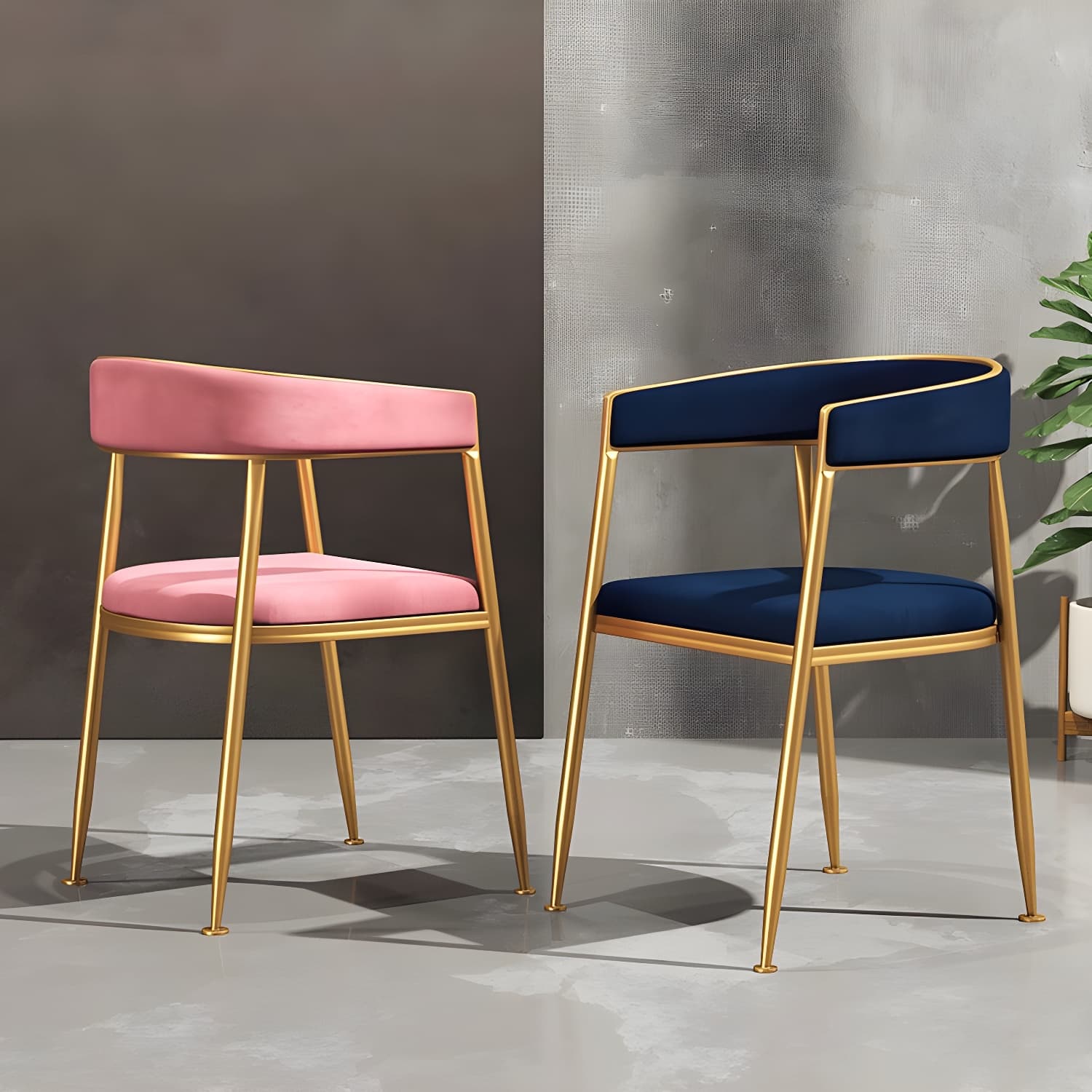 Glam Gold Metal Arm Chair Open Back Dining Side Chair with Upholstered - image 13