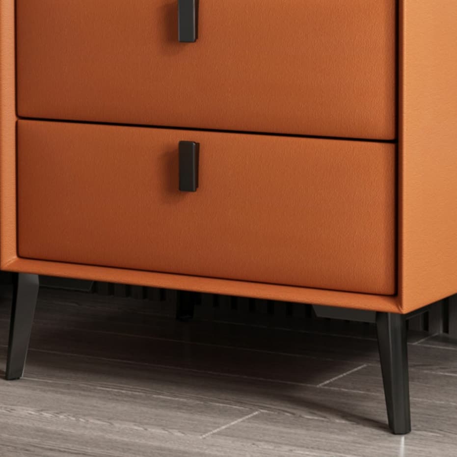 Contemporary 4 Legs Storage Drawer Nightstand with Black Handles for Bedroom - image 24