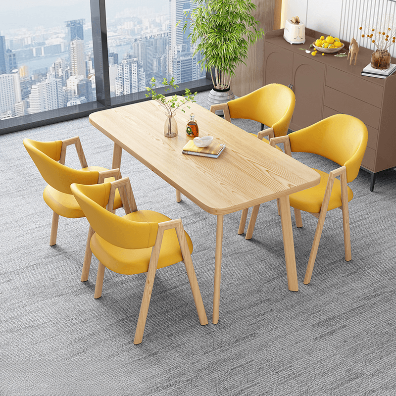 Casual Dining Table Set with Natural Wood Finish, Reclaimed Wood Top, and Seating for 4 Chairs - image 15