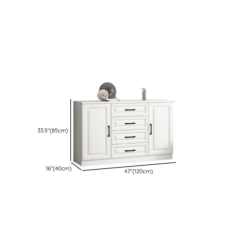 Modern Standalone Timber Utility Cabinet with Storage Drawer and Pull Bars in White - image 8